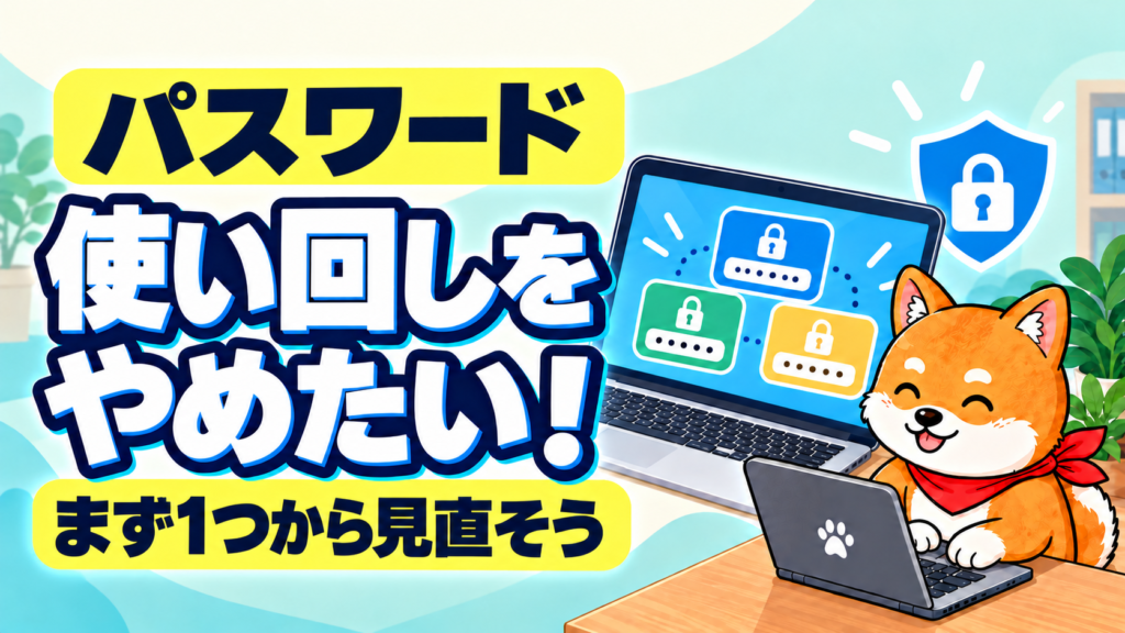 パスワードの使い回しをやめたい方へ。笑顔のしんくんと、まず1つから見直すパスワード管理